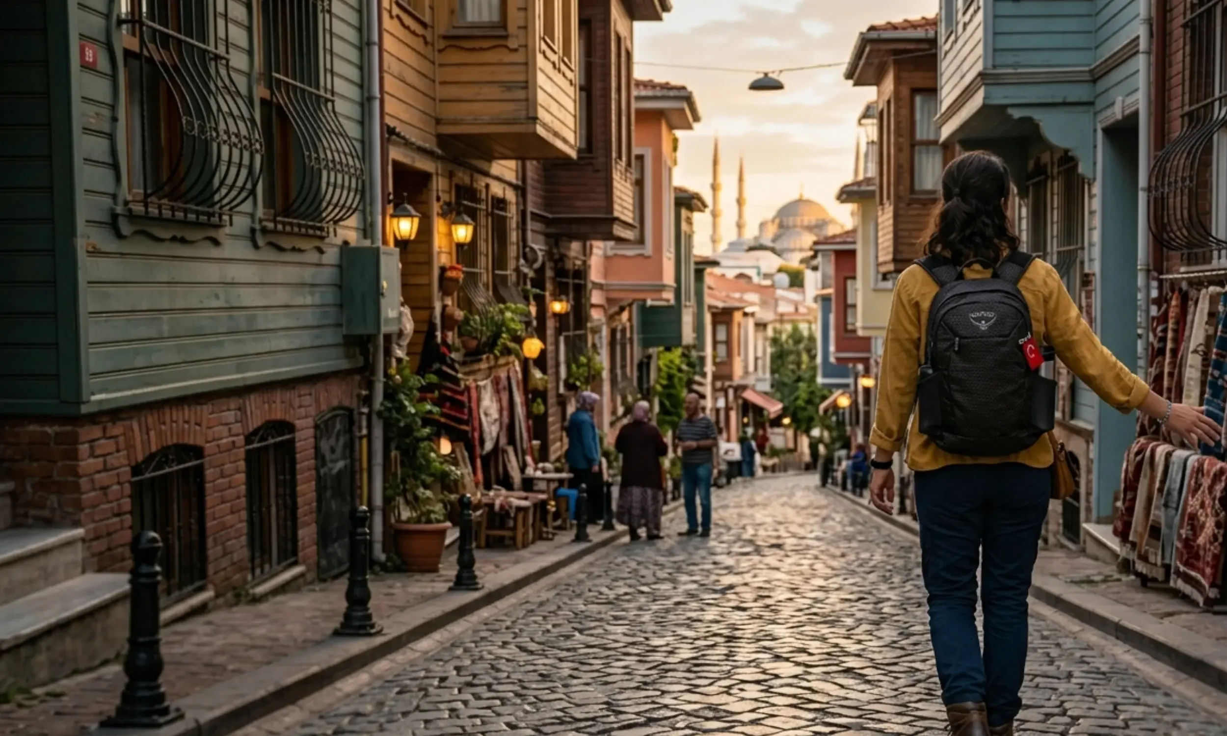 solo female traveler in the streets of sultanahmet
