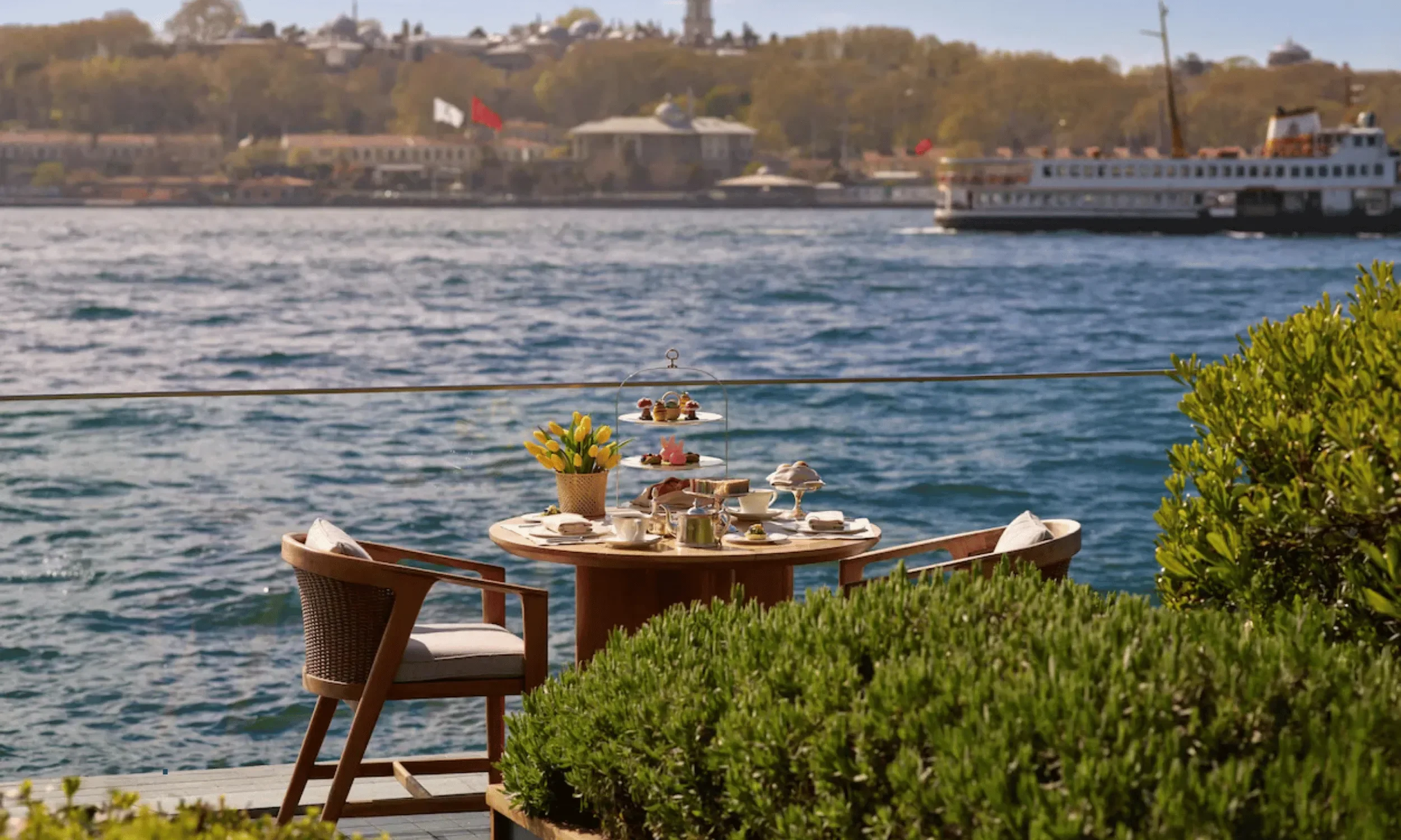 the restaurant view on the bosphorus of the peninsula istanbul hotel