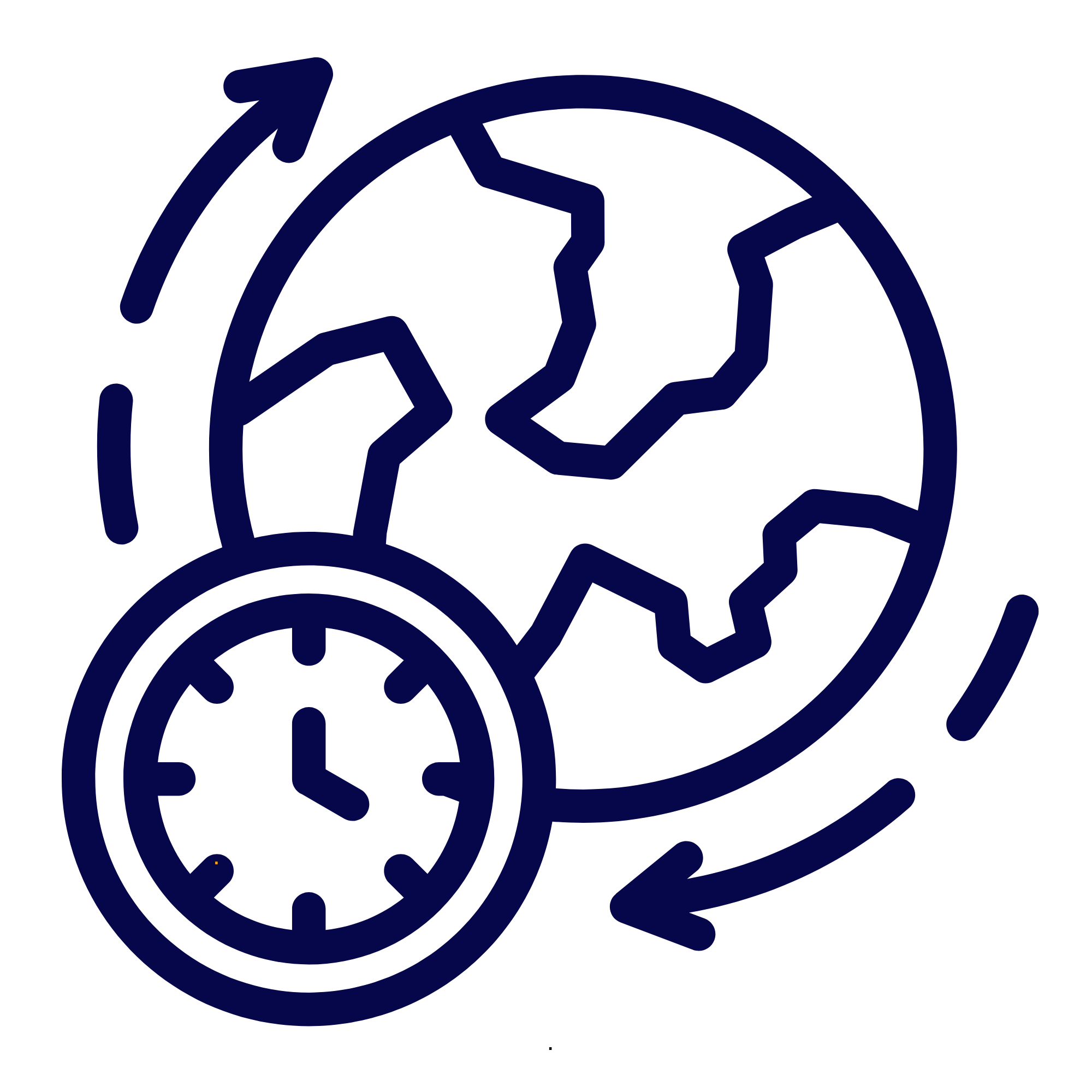 Blue circular shape made of interconnected lines on a black background.