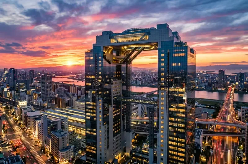 huge skyscraper in osaka