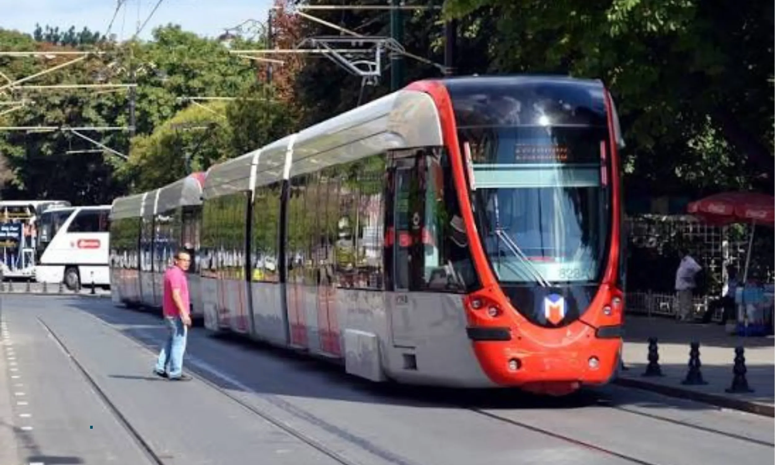 the m2 tramway in istanbul passing through sultanahmet stops
