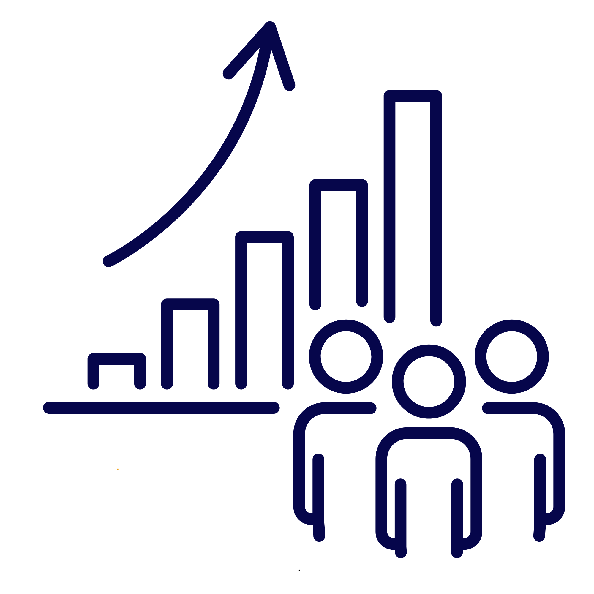 A digital illustration of a bar graph with an upward arrow, indicating growth or progress.