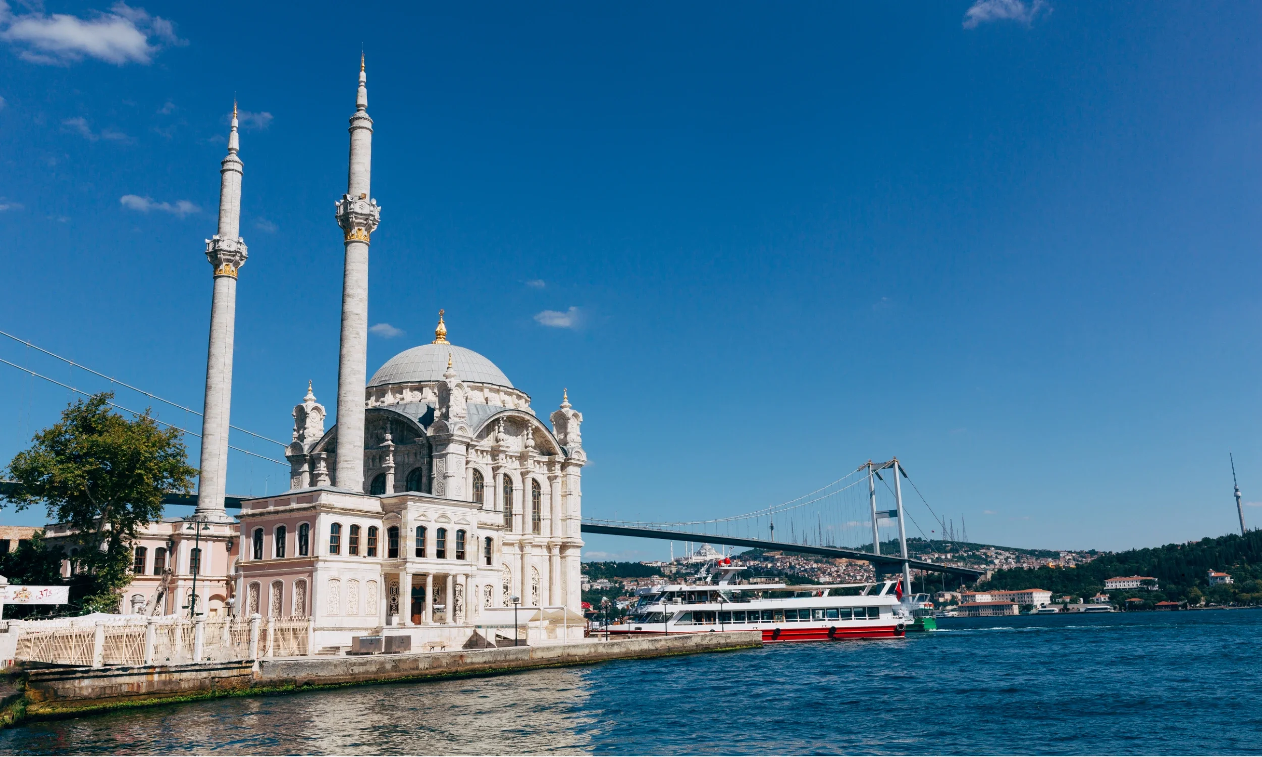 the famous ortakoy mosque sightseeing from the bosphorus