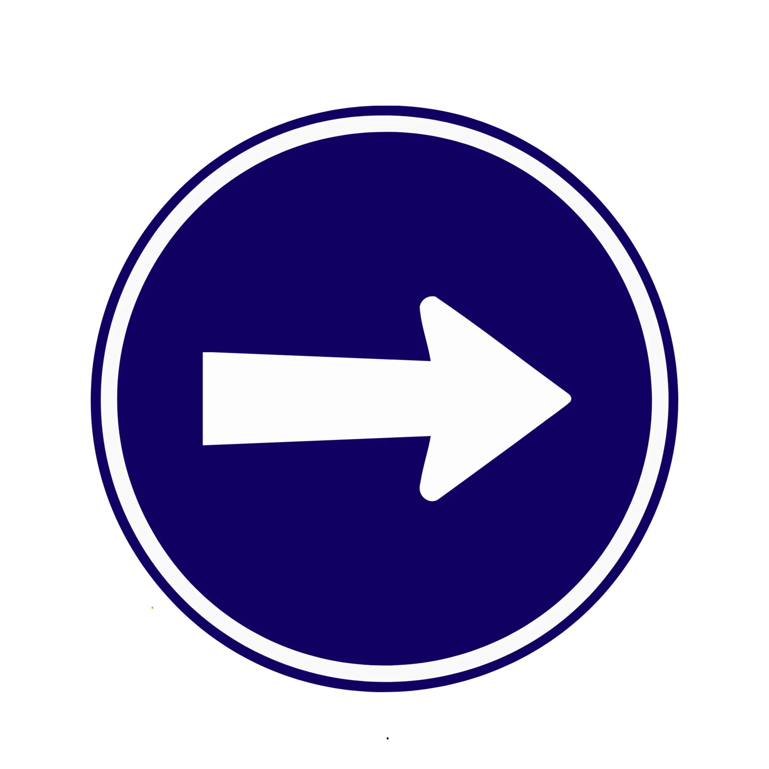 Close-up of a dark blue and white recycling symbol on a black background.