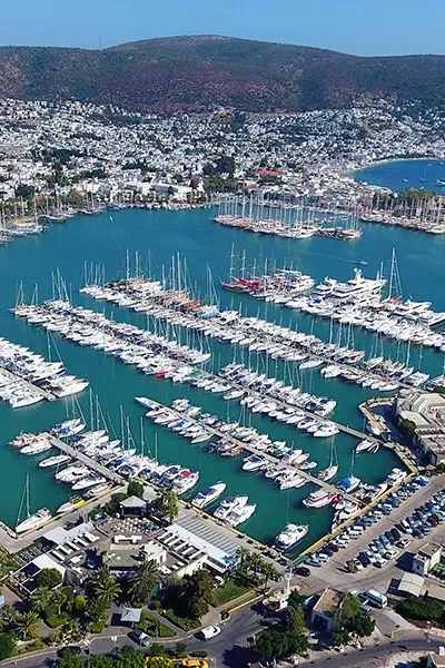 view on the bodrum marina
