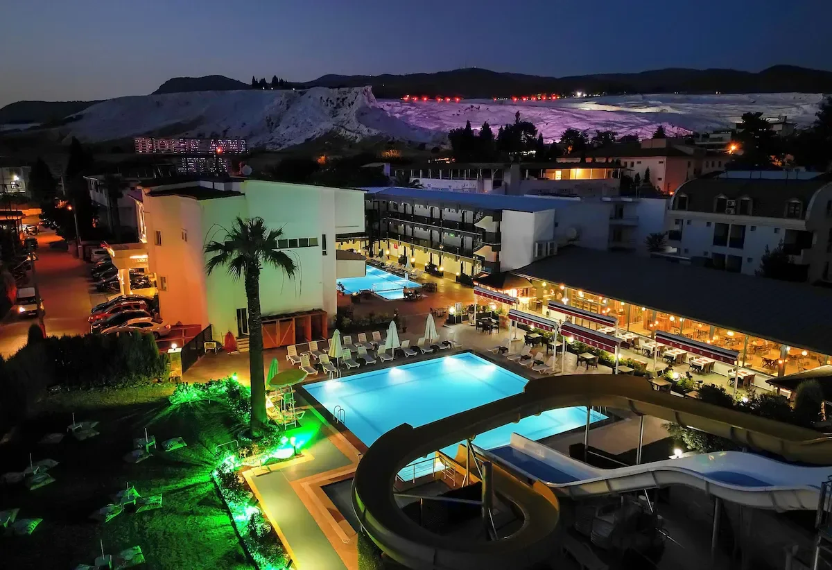 pool view on anya resort hotel in pamukkale