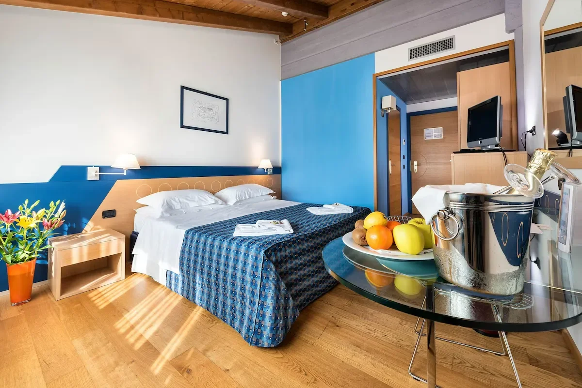 the bed room in west point airport hotel