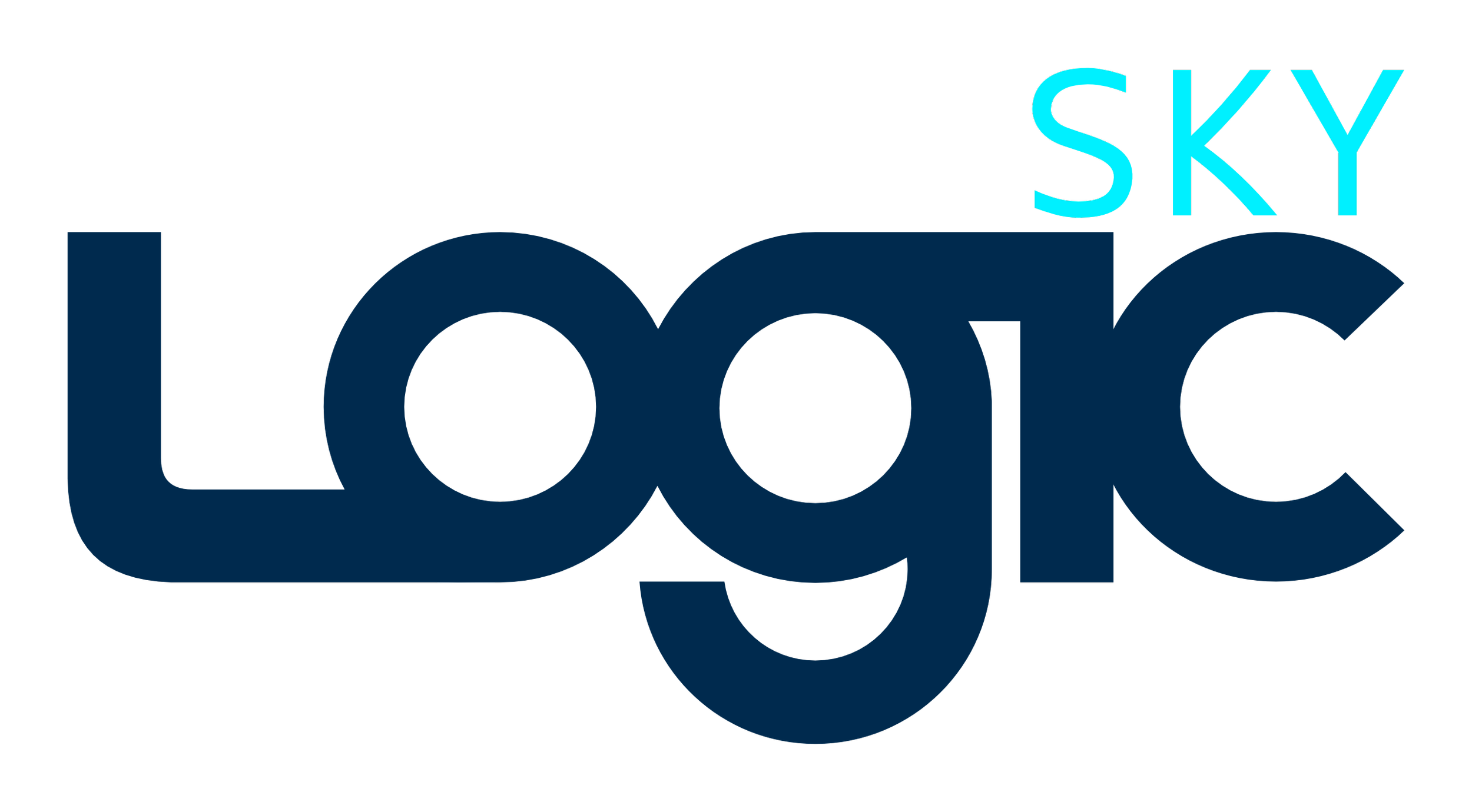 Der Bildtext zeigt das Wort 'logiC' in großen blauen Buchstaben mit dem Wort 'SKY' in hellblau oben rechts.