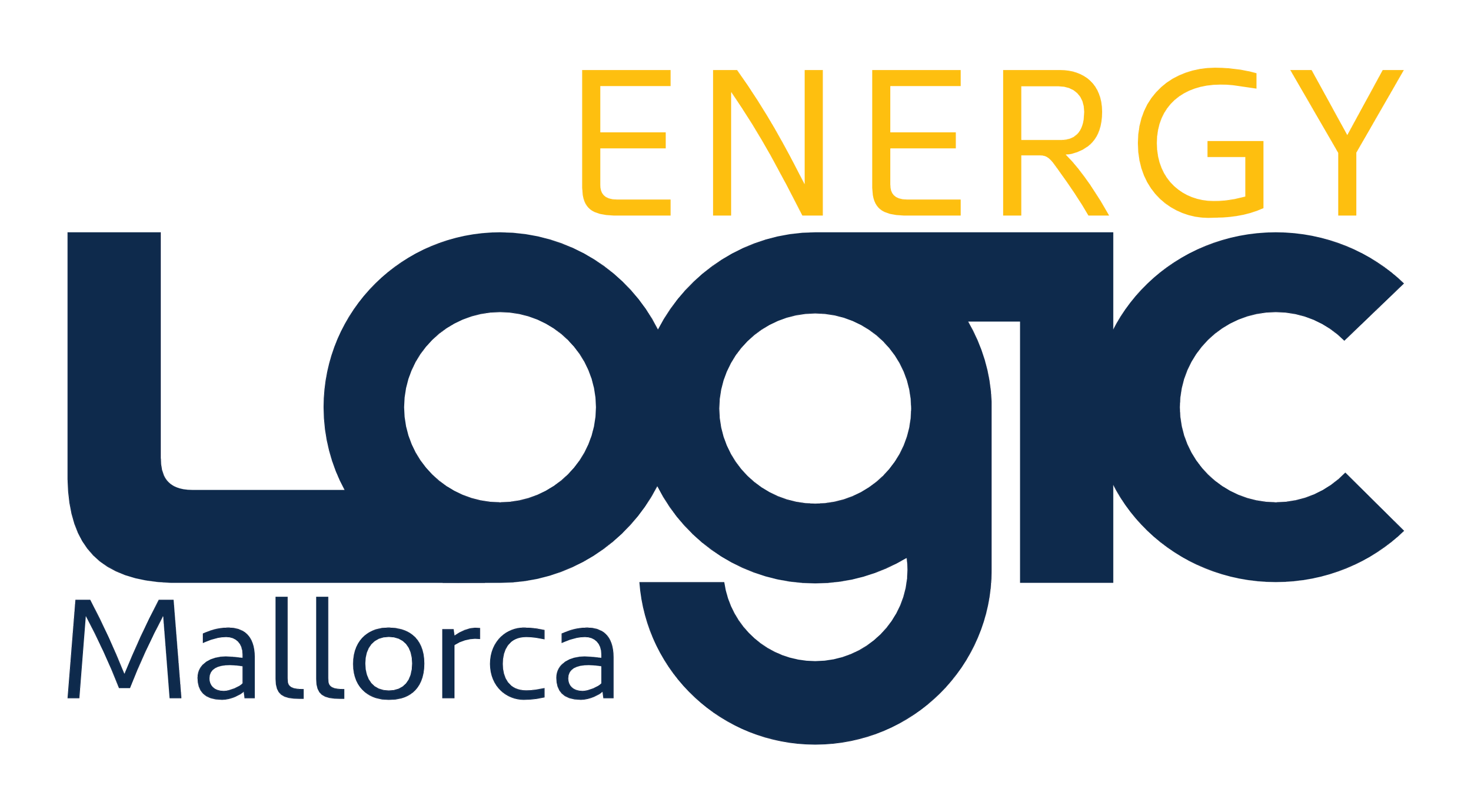 Logo des Energie-Logc Mallorca mit blauer und gelber Schrift