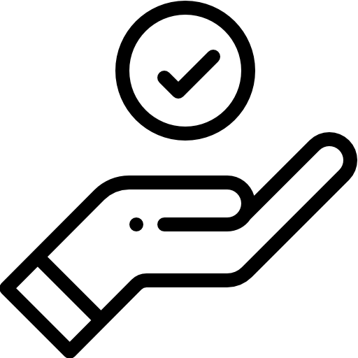 Icon einer Hand mit einem Haken