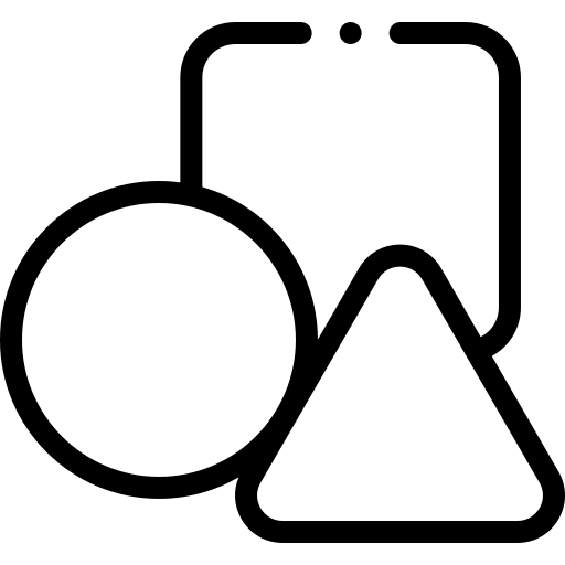 Icon eines Kreises, Dreiecks und Quadrats
