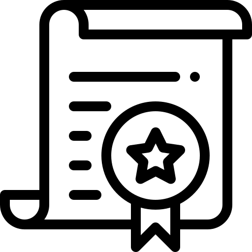 Icon eines Dokuments mit Abzeichen