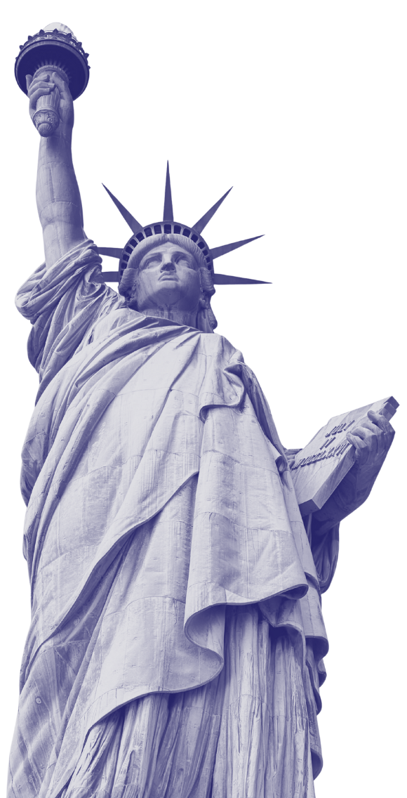 The statue of liberty from below