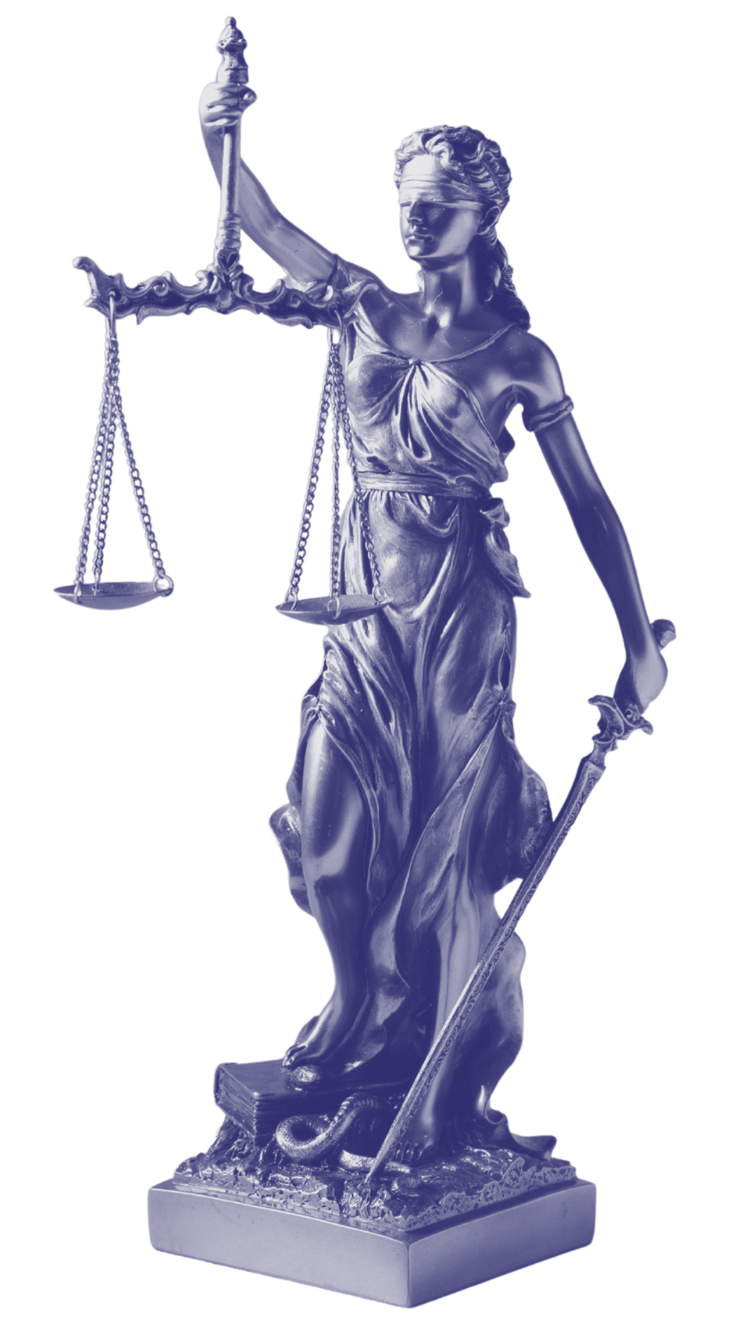 Lady of Justice with scale blue