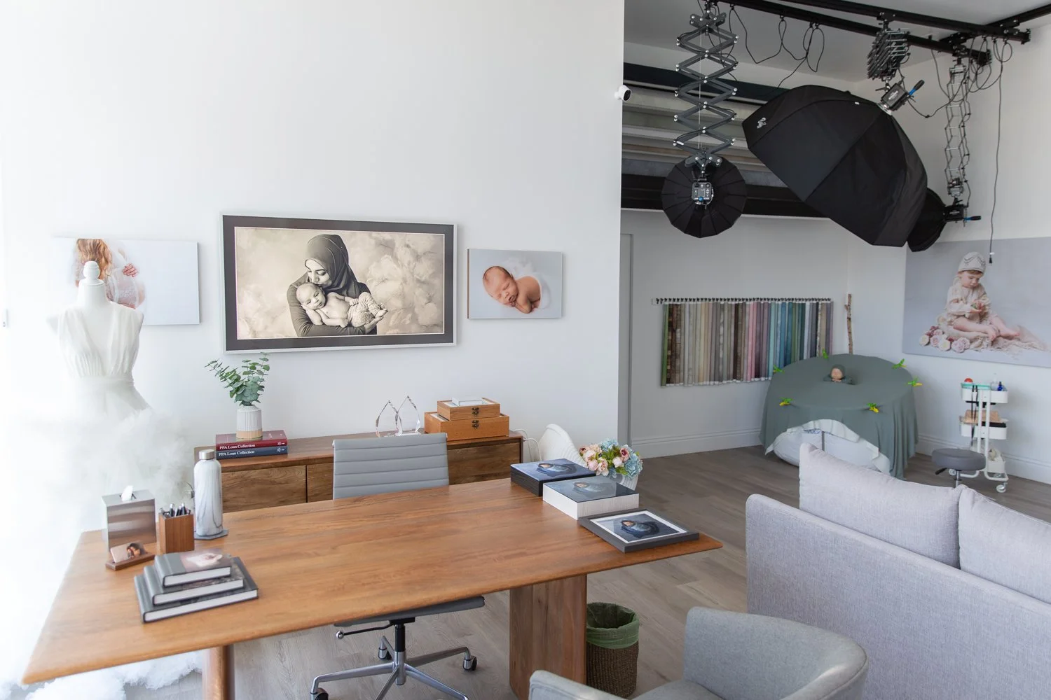 Lemonshoots office with sample artwork on the wall