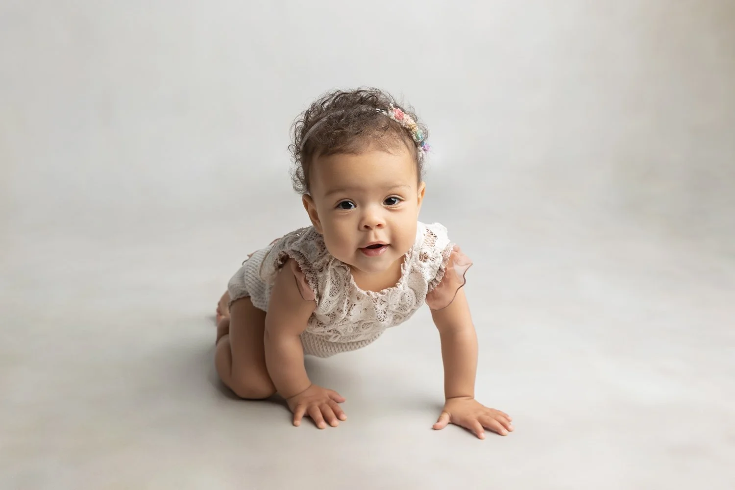 young toddler crawling