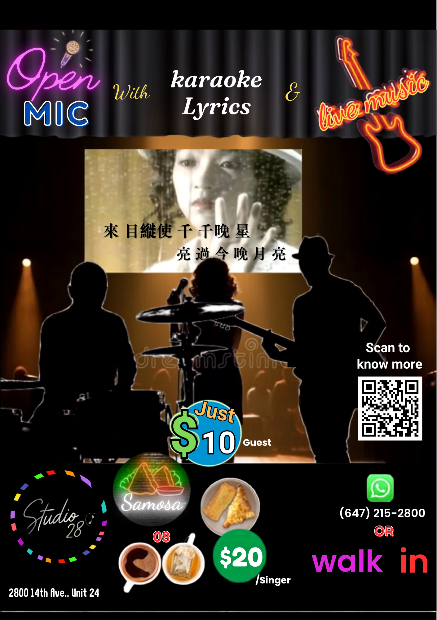 Open Mic with our in house Live Band Tuesday & Friday 7-10pm