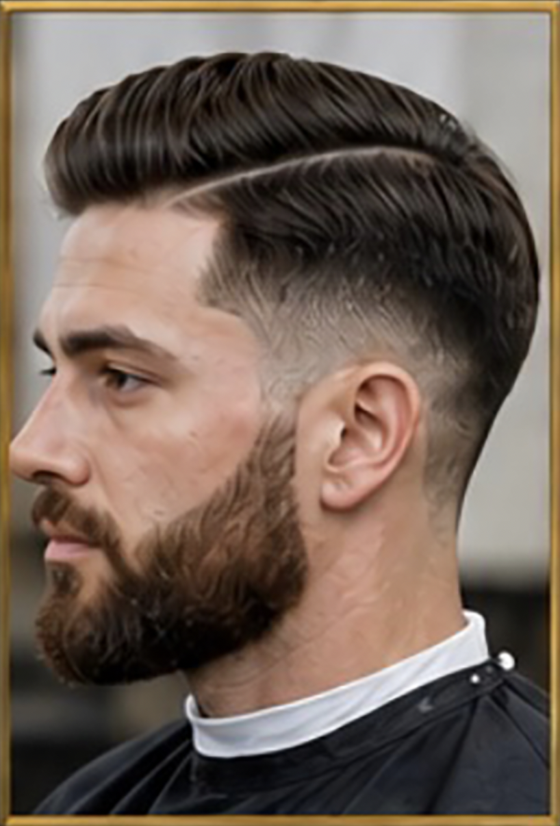 Fade &amp; Beard with Part