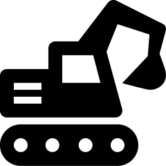 Outline drawing of an excavator