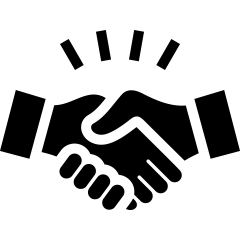 Outline of a handshake