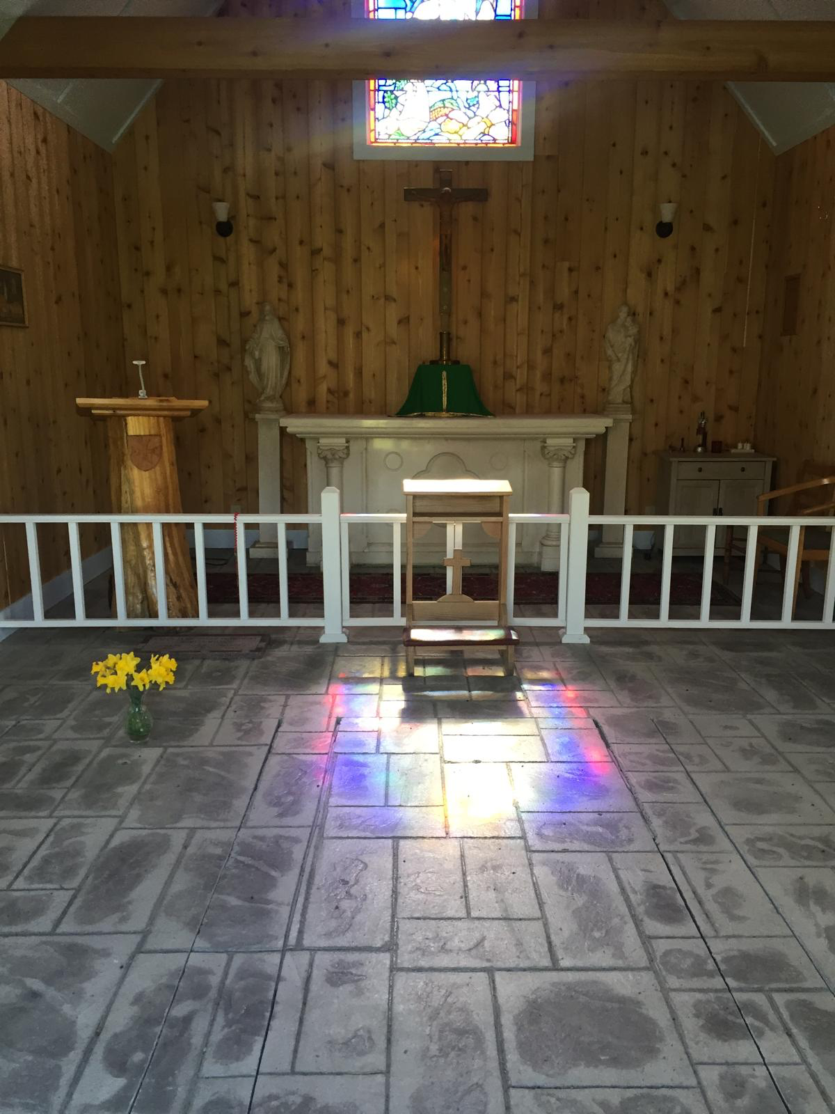 Karen's chapel bathed in light