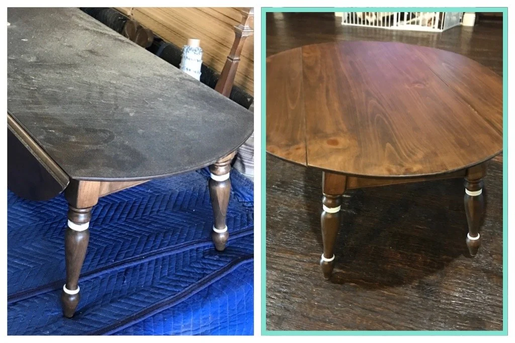 Structural and finish restoration of a one-of-a-kind antique coffee table following fire damage. Tilia Design Co. performed expert soot removal, heat damage repair, and hand-rubbed finish revitalization to preserve this high-value heritage piece. Spe