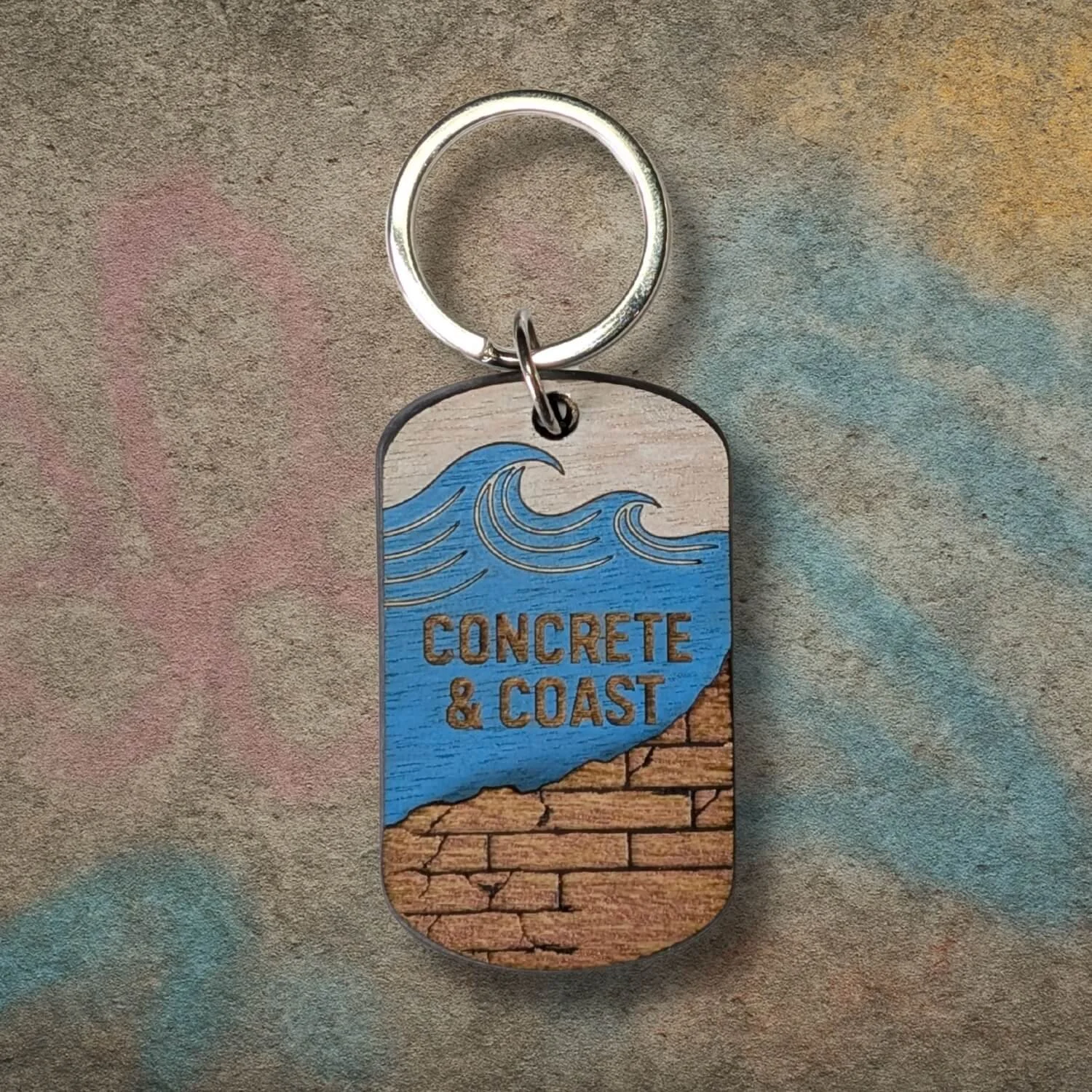 Concrete & Coast – Wooden Keyring