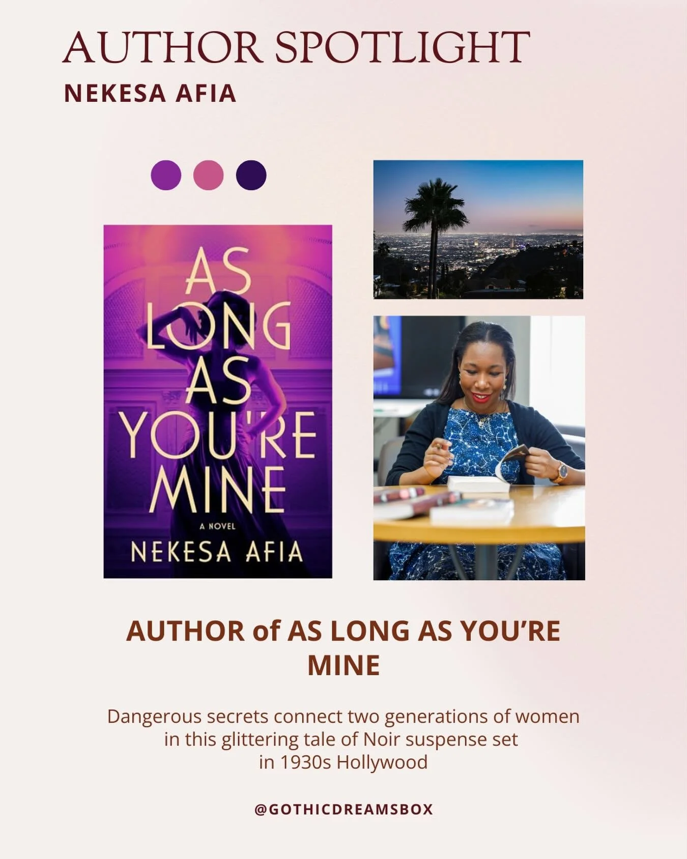 AUTHOR SPOTLIGHT: Nekesa Afia @nekesawritesbooks author of AS LONG AS YOU&rsquo;RE MINE, one of the selections featured in The Star&mdash;our first book box!

🥀 What inspires you?
 
Everything.
 
🥀What&rsquo;s your writing routine like? Any special