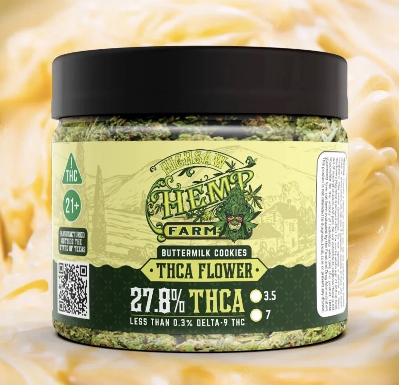 HIGH SAW HEMP 3.5G THCA FLOWER- BUTTERMILK COOKIES