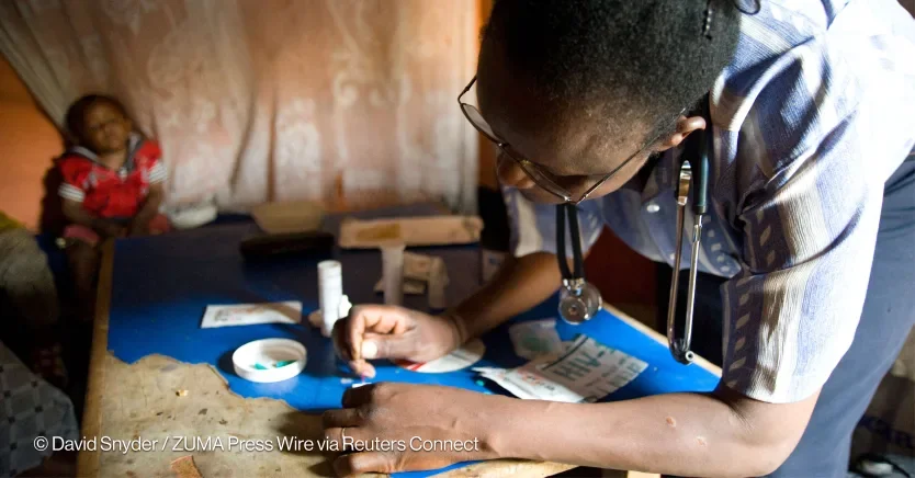 ‘I can’t just leave them’: Kenya’s health workers carry on without pay