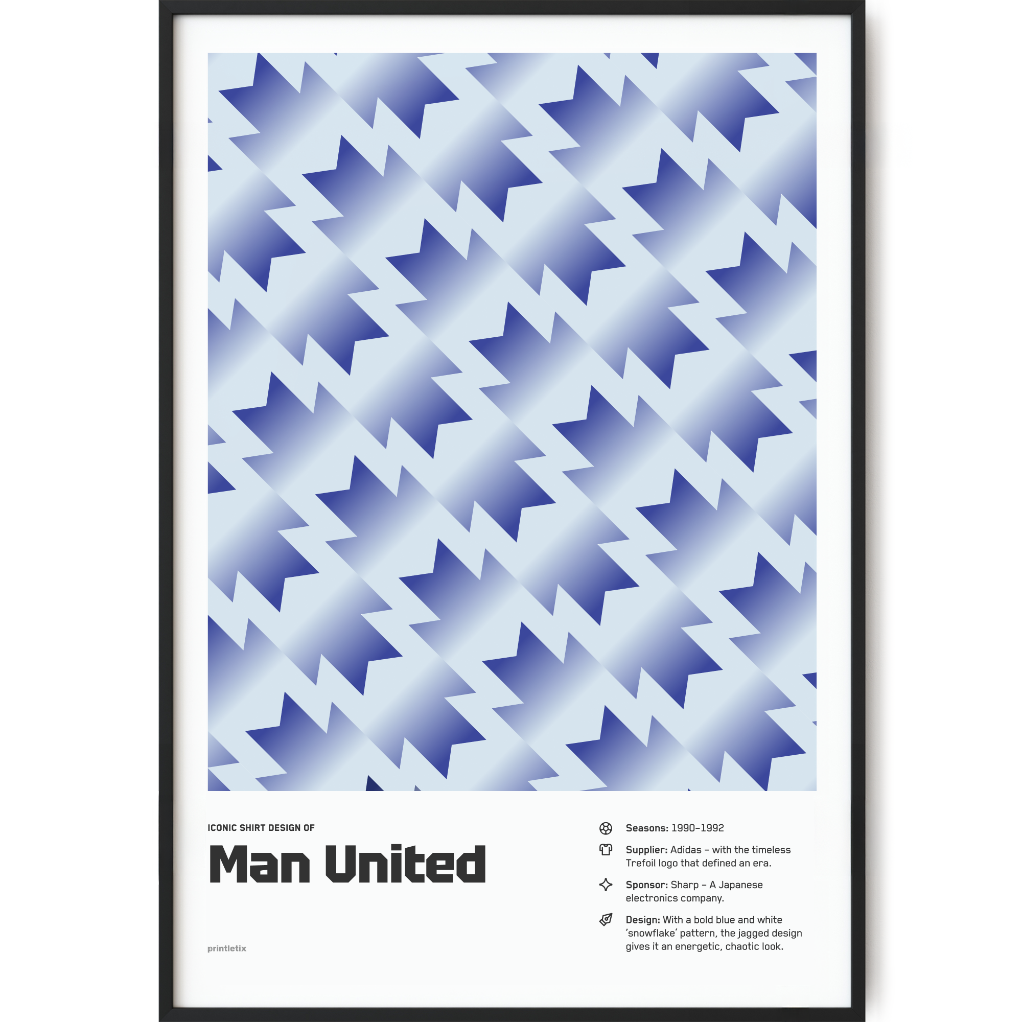 Manchester United 1990-1992 retro football poster