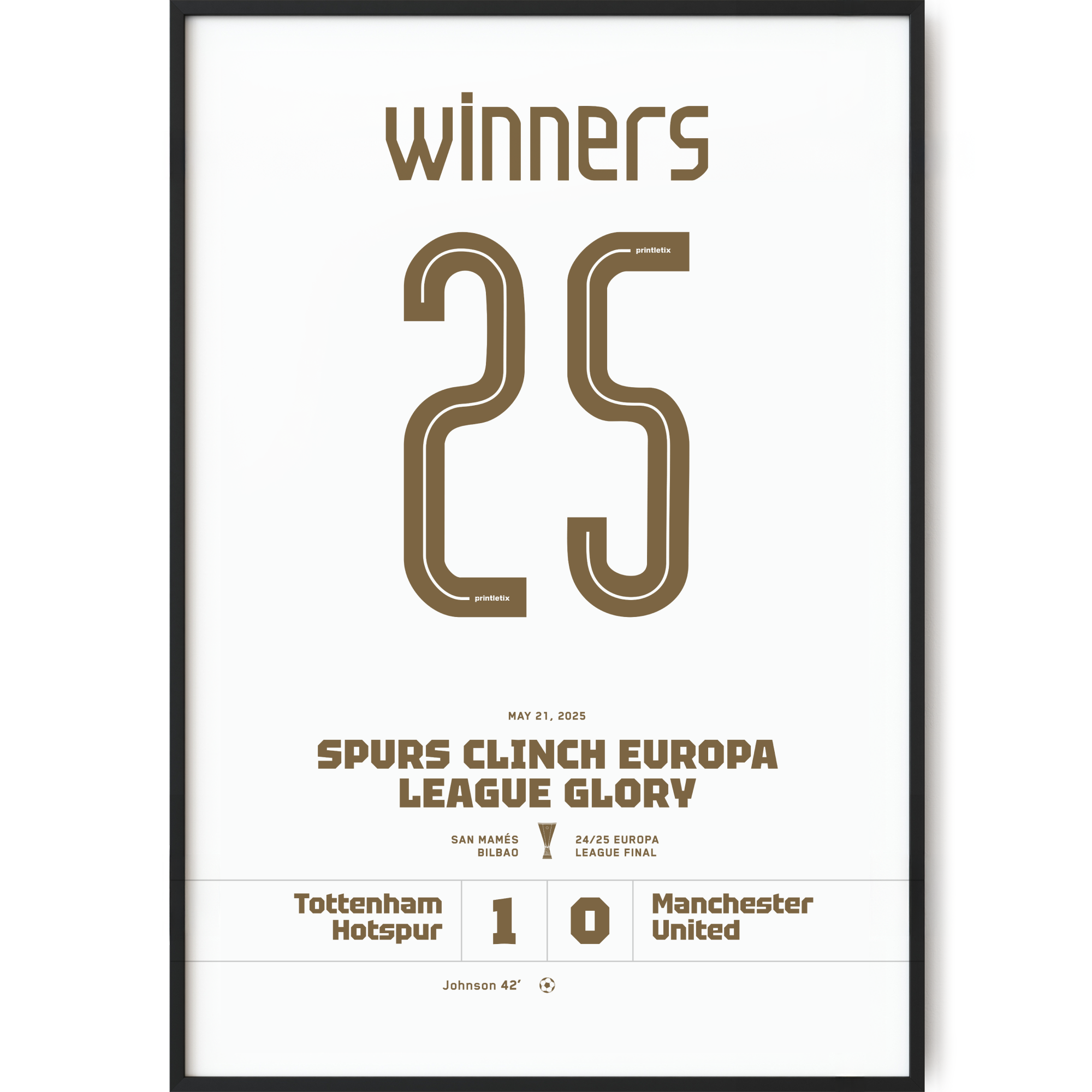 Tottenham Hotspur Europa League Final Match Shirt Poster