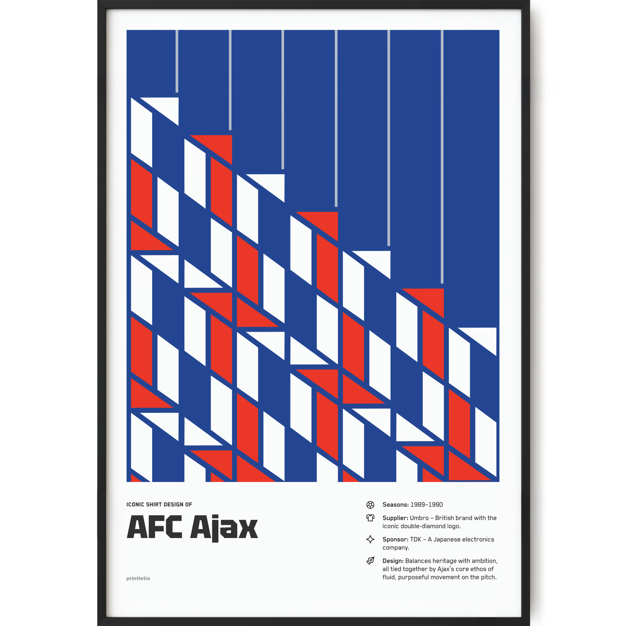 AFC Ajax 1989-1990 retro football poster