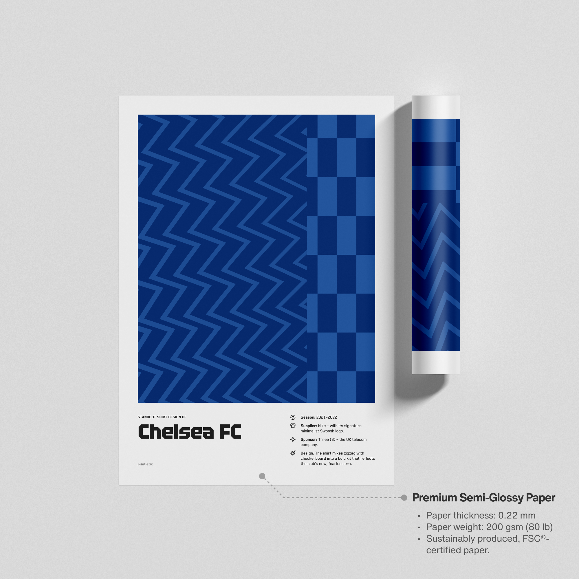 Unframed print of Chelsea’s vintage jersey poster