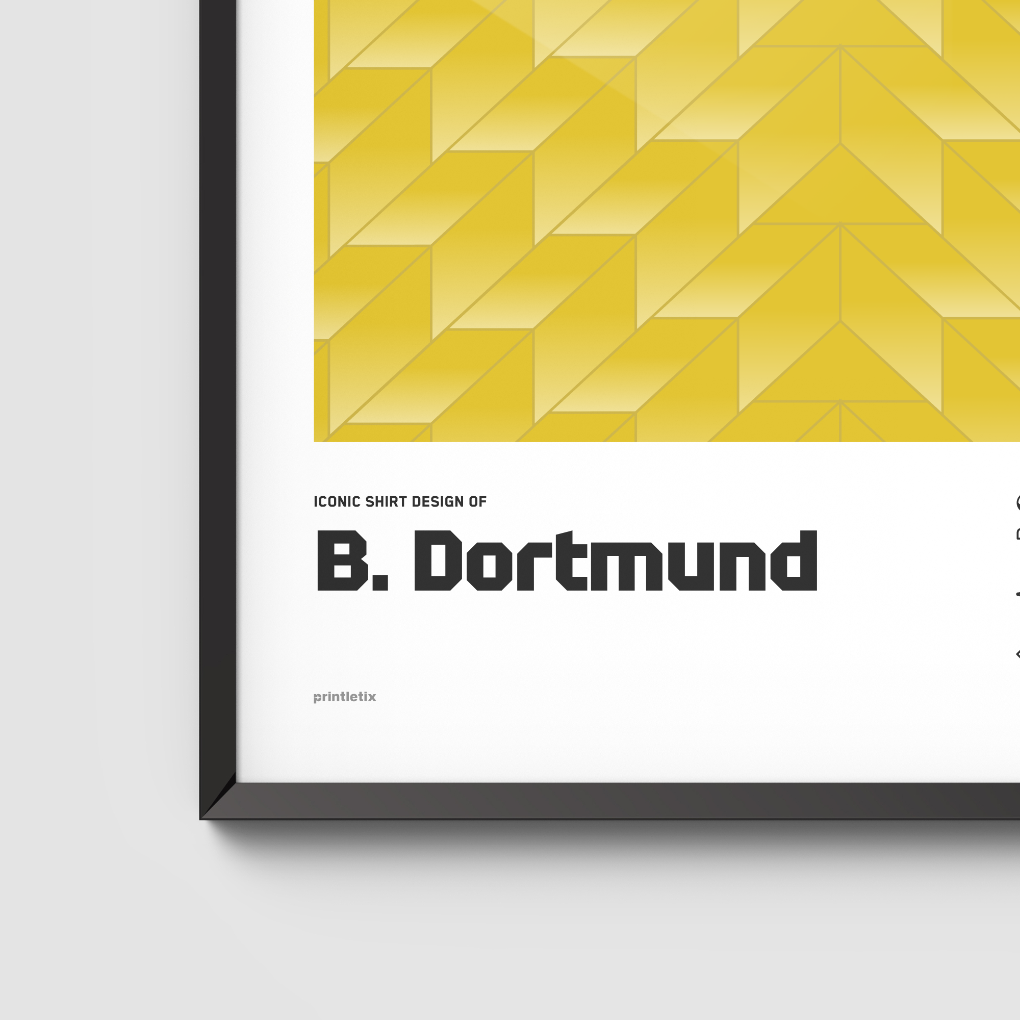 Close-up view of Dortmund’s “Chevron” shirt wall art