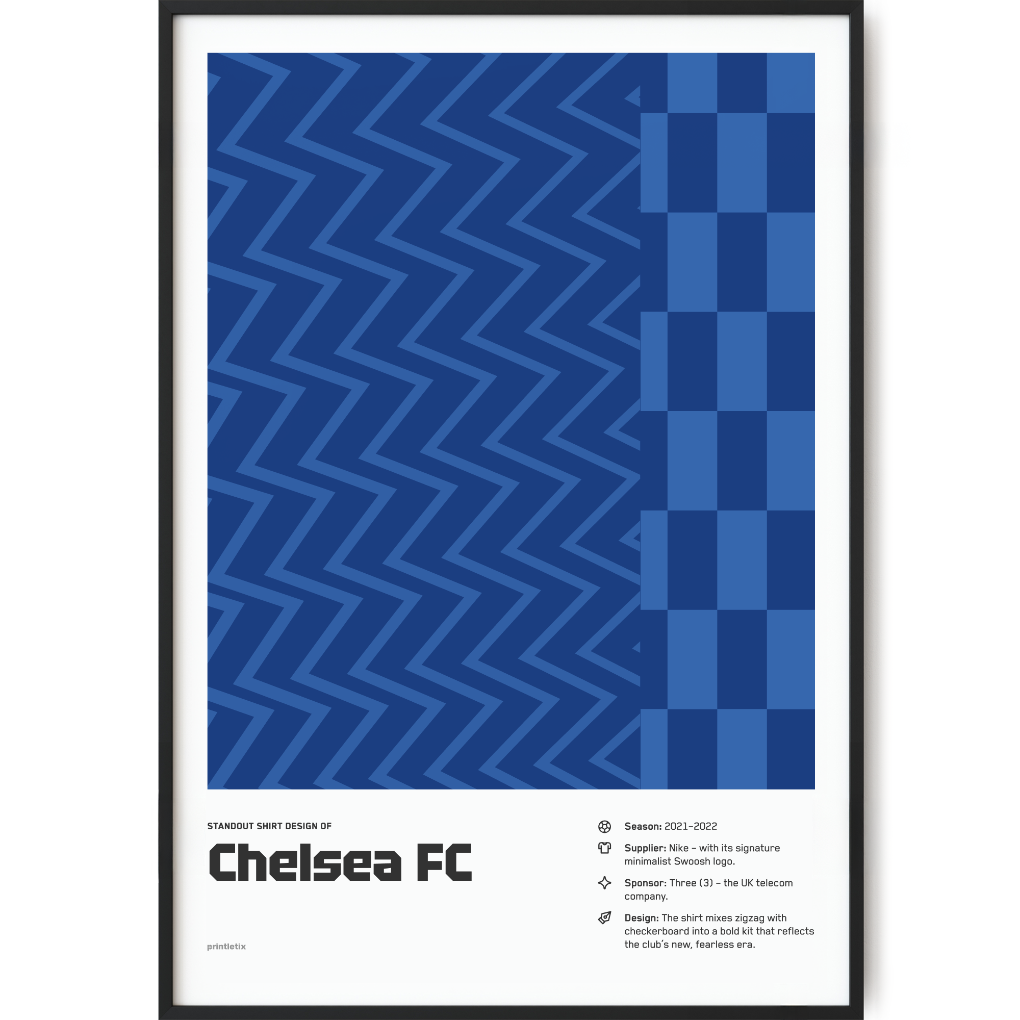Chelsea 2021-2022 retro football poster