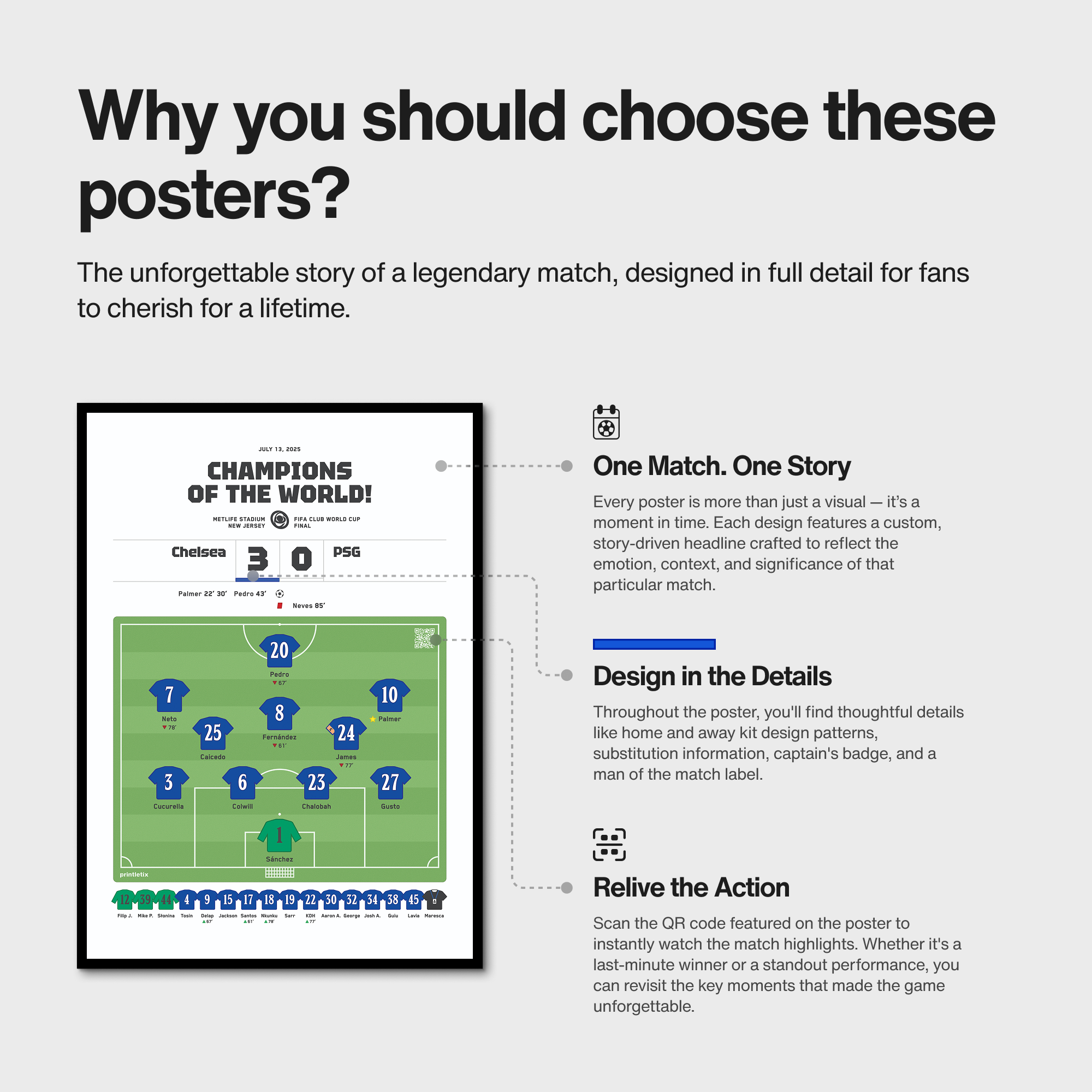 Chelsea FC World Champions match poster