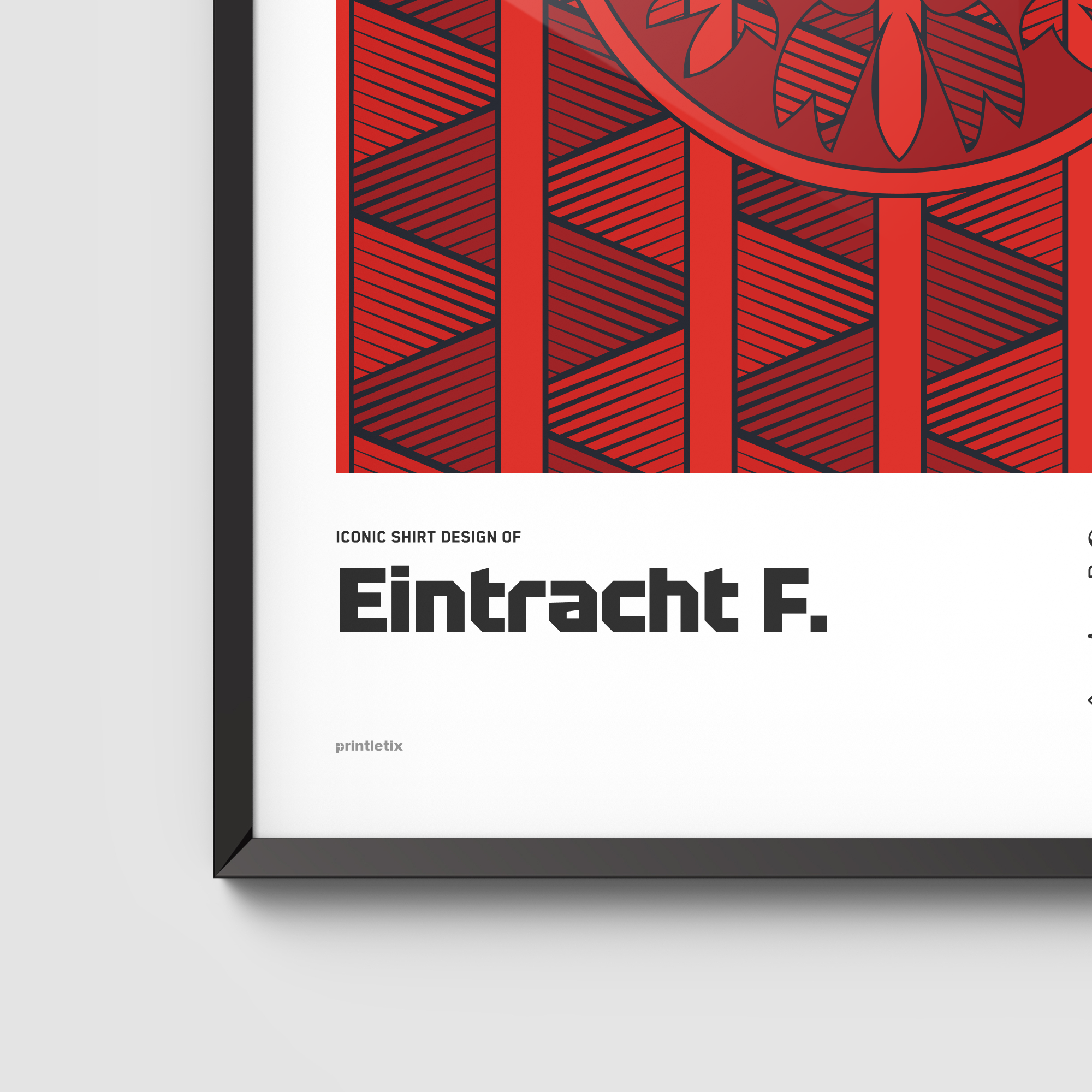 Close-up view of Frankfurt 1995–96 Home shirt wall art