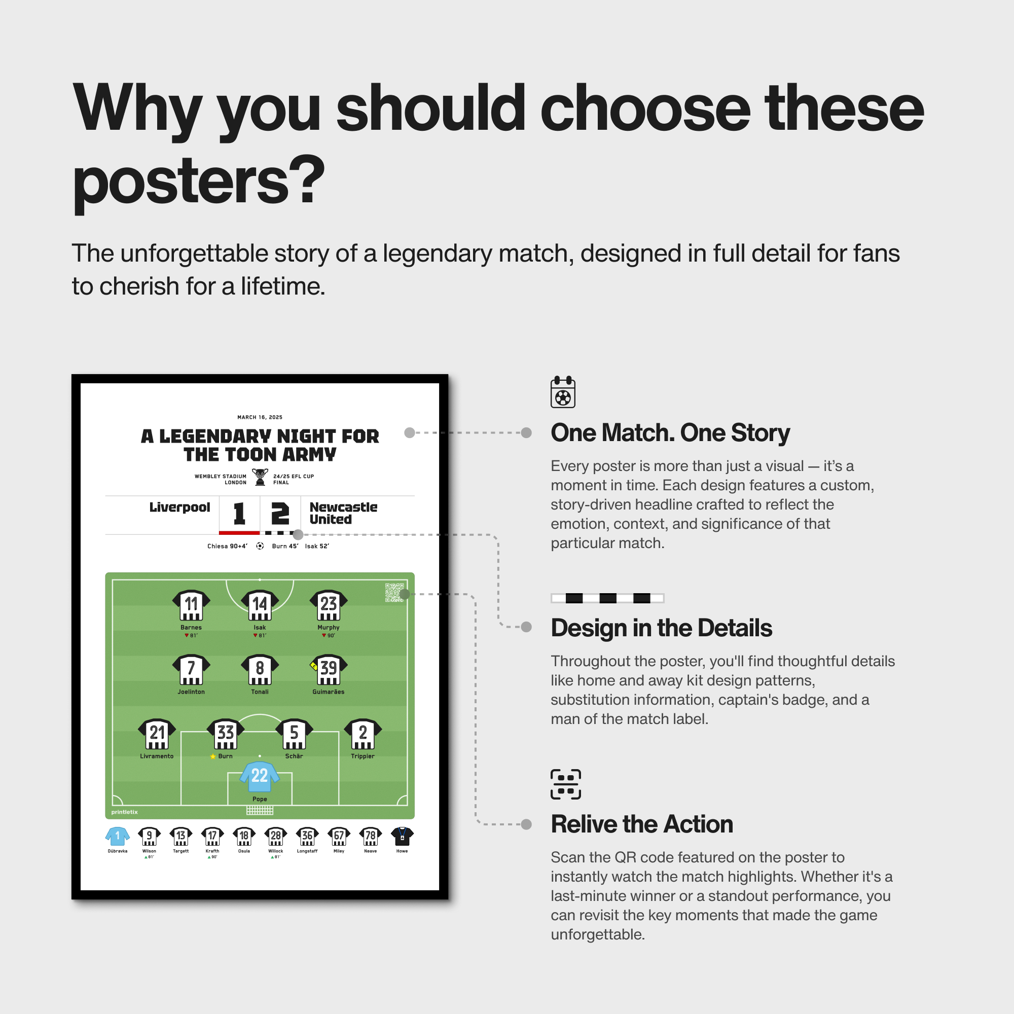 Newcastle United EFL Cup final match poster