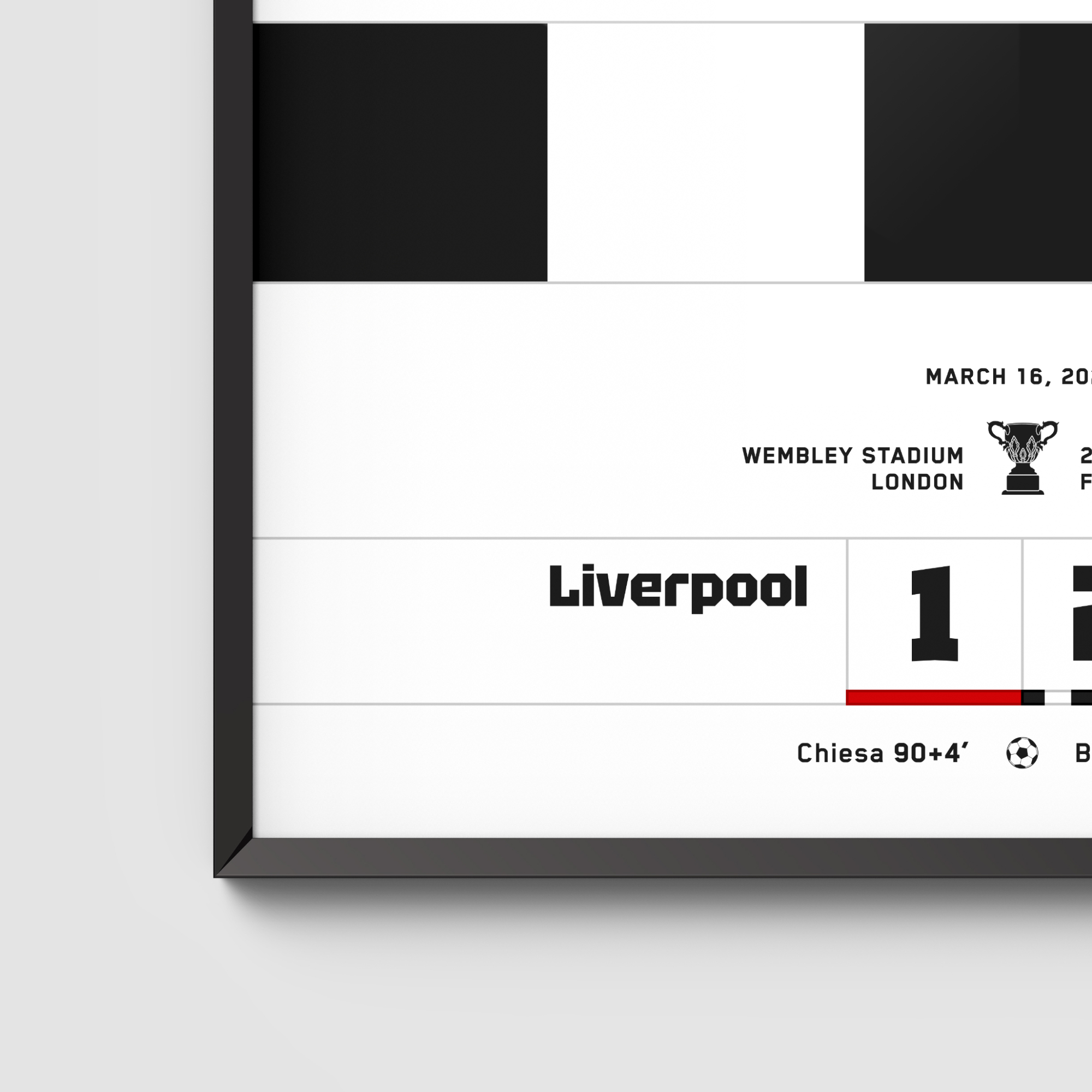 Close-up view of Toon Army matchday shirt wall art