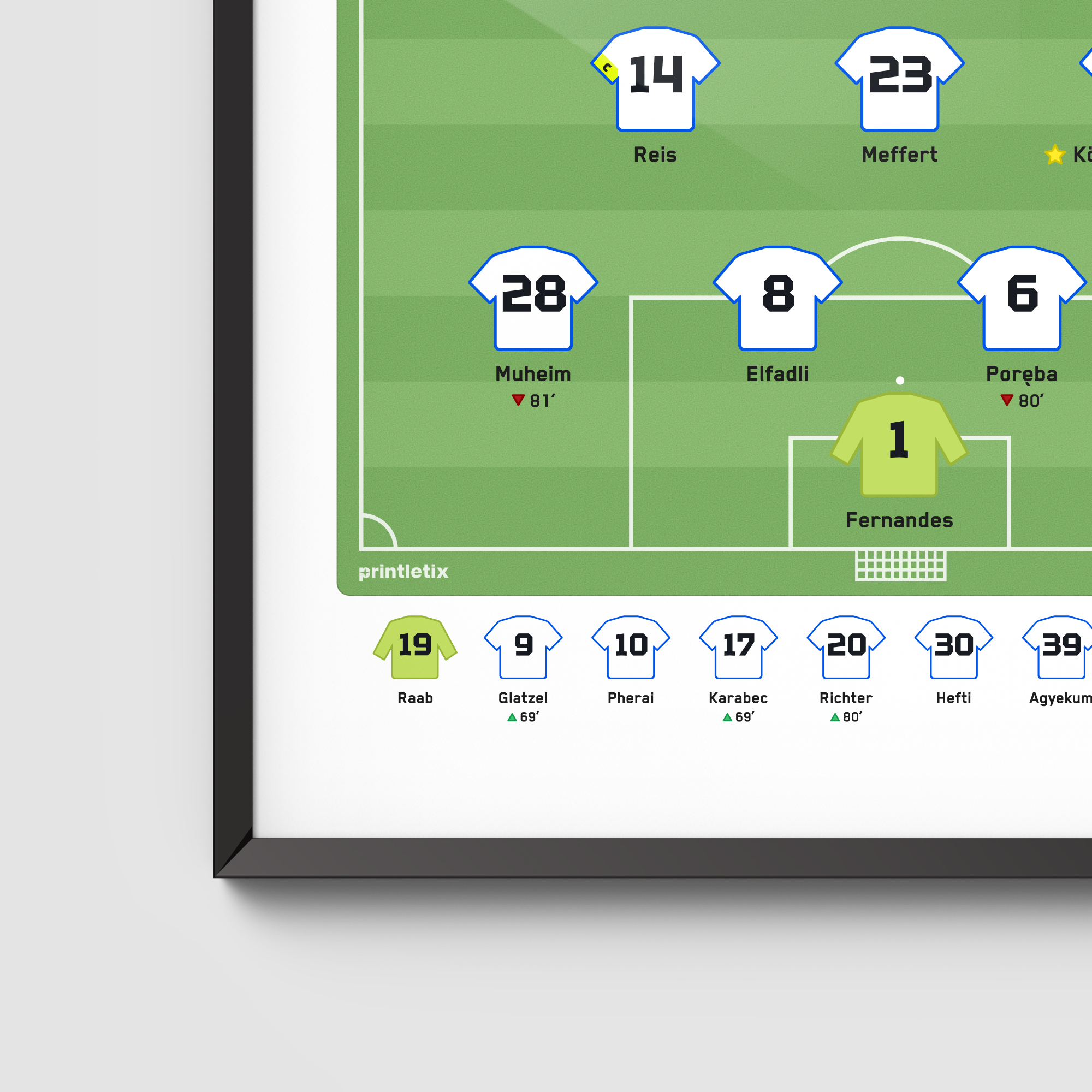 Close-up view of Hamburger SV matchday wall art