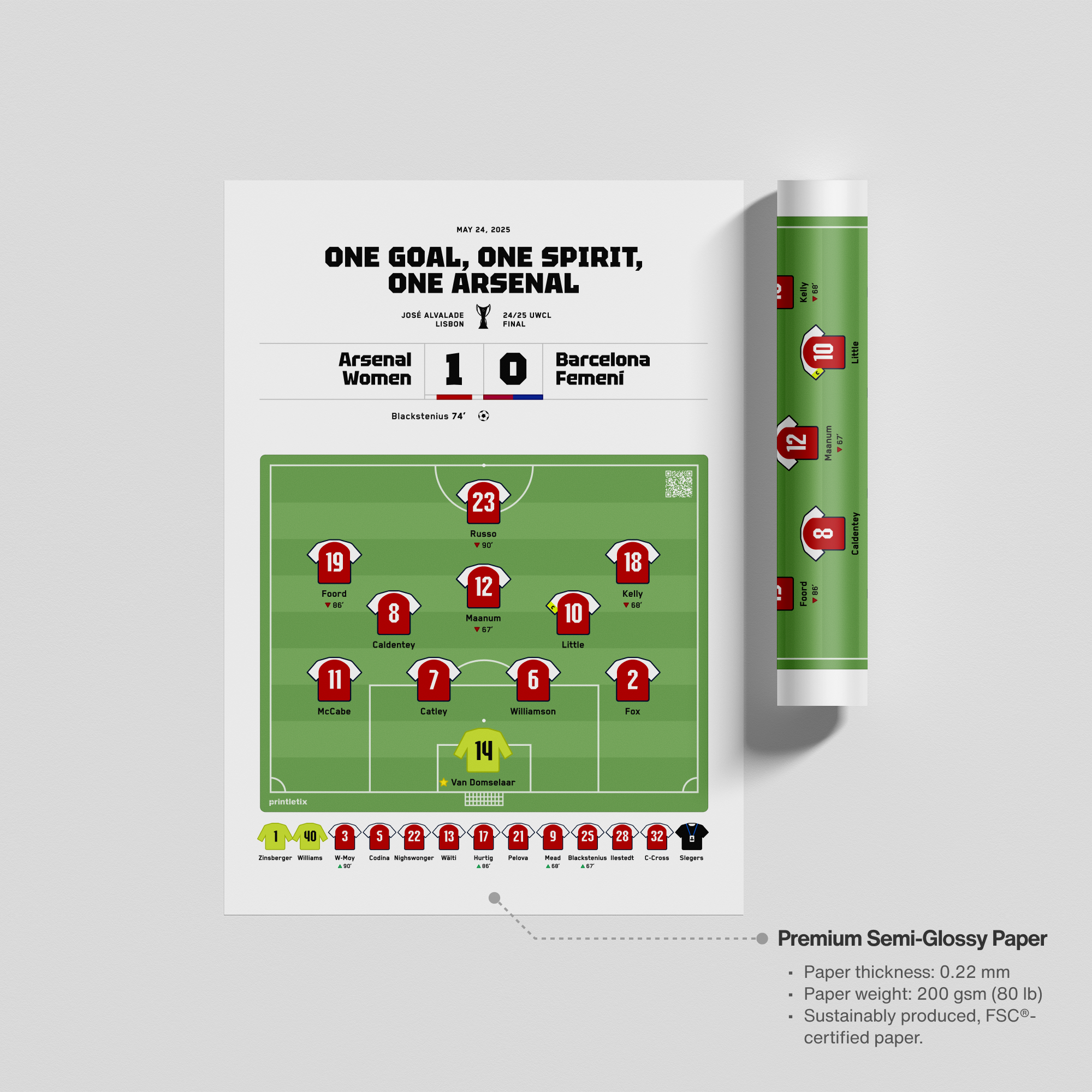 Unframed print of AWFC winning game print