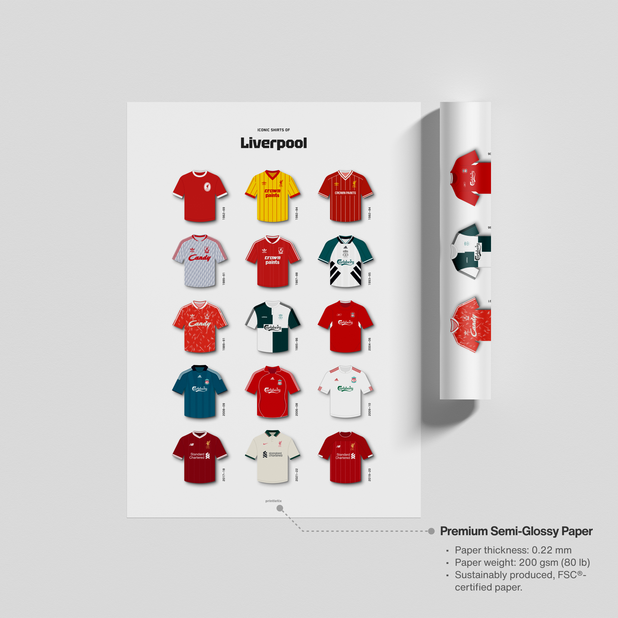 Unframed print of LFC kits collection print