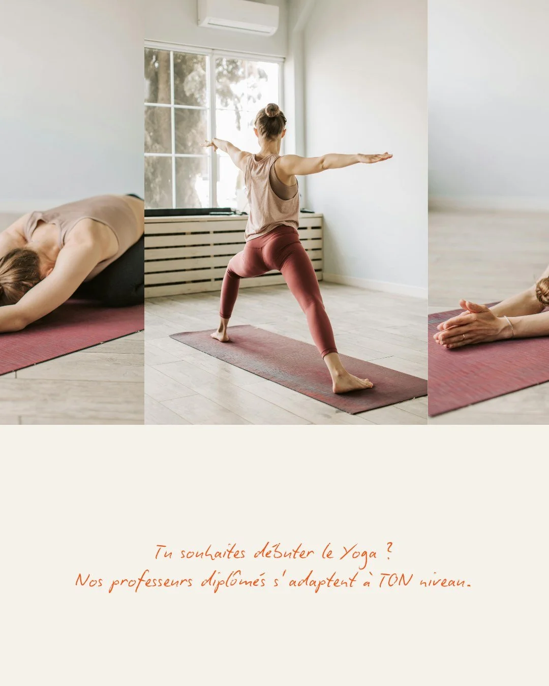 D&eacute;butant.e en Yoga ? Pas de panique. Nos professeurs de Yoga sont la pour t'accompagner pas &agrave; pas. RDV en bio pour r&eacute;server ta s&eacute;ance d'essai &agrave; 15&euro; 👀