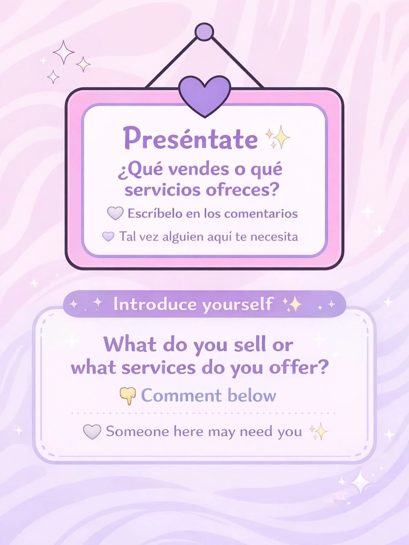 Hello there 💖

This space is to support one another 🤍
We want to learn about what you do, what you sell, and the services you offer.
The purpose of this post is to connect, support purpose-driven businesses, and build community.

👇 Introduce yours