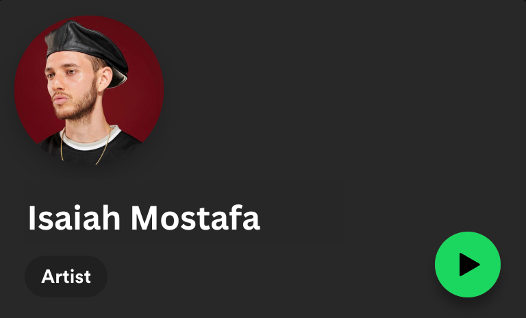 Isaiah Mostafa - artist promo image