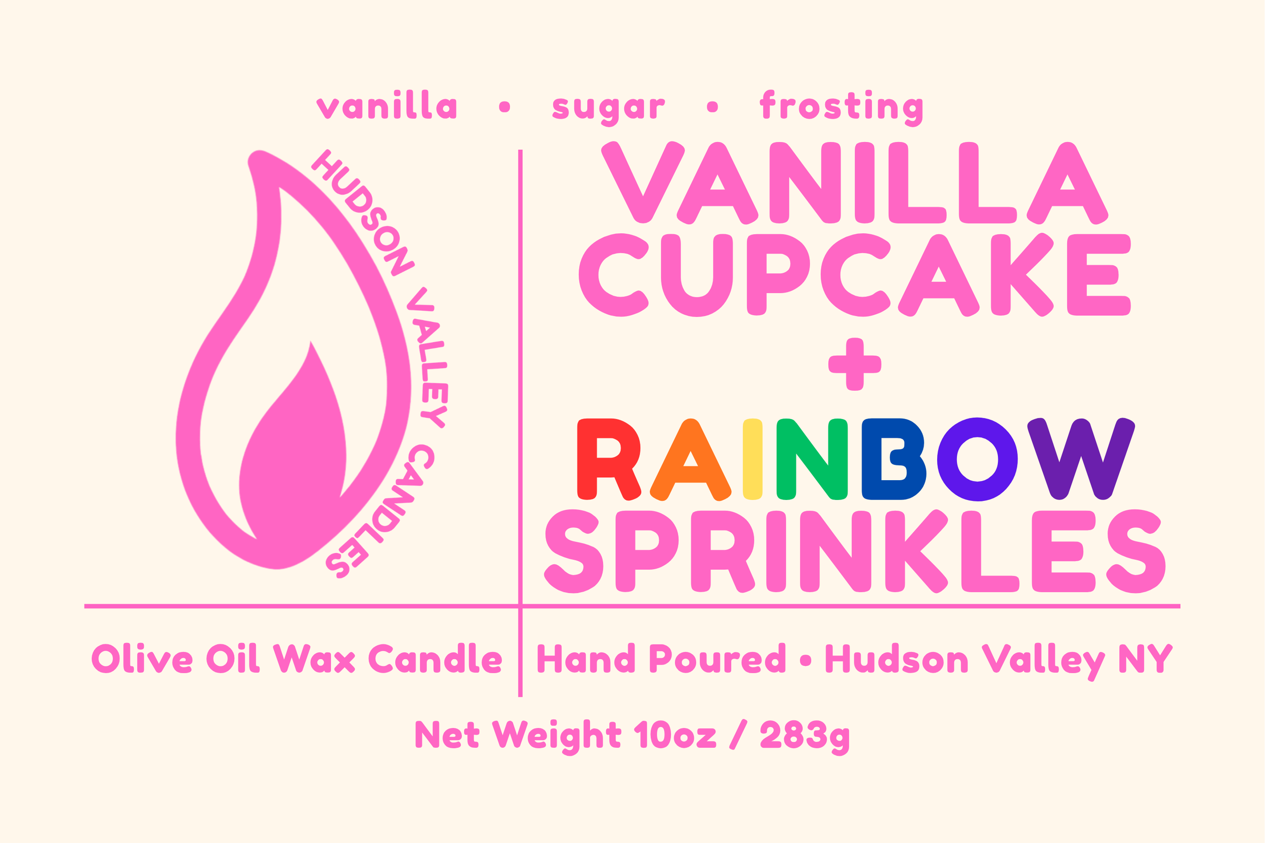 Vanilla Cupcake + Rainbow Sprinkles