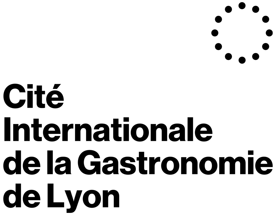 Logotipo en blanco y negro de la Cité Internationale de la Gastronomie de Lyon