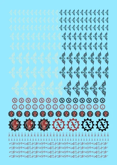 A6 - Legio Vulturum Gore Crows Adeptus Titanicus Epic Scale Transfer Sheet (Copy)