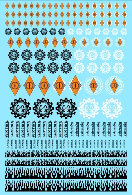 A6 - Legio Fureans Tiger Eyes Adeptus Titanicus Epic Scale Transfer Sheet
